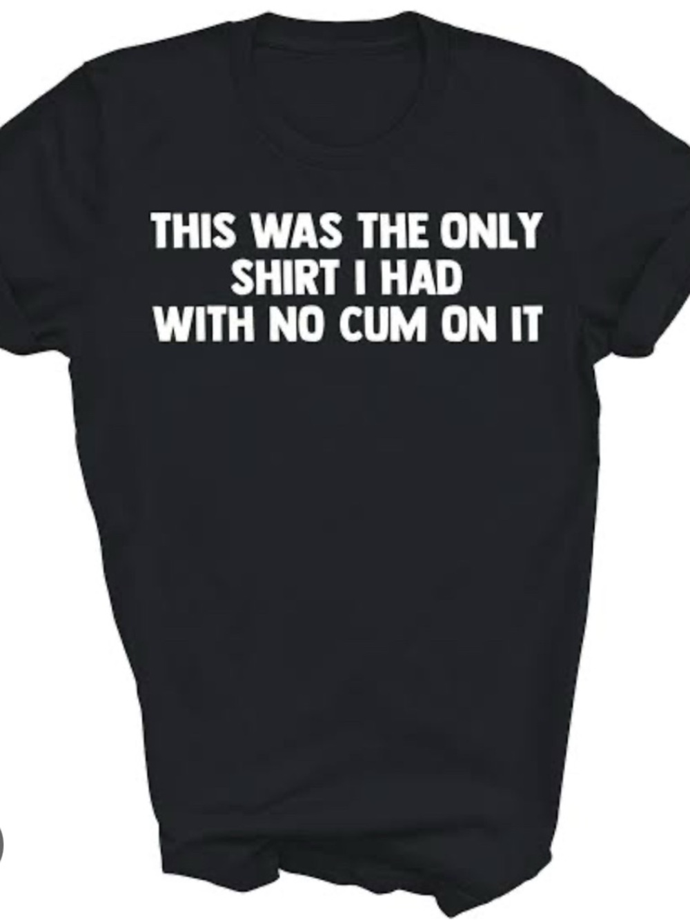 Spencer's Black Short Sleeve Tee with White Statement Text
